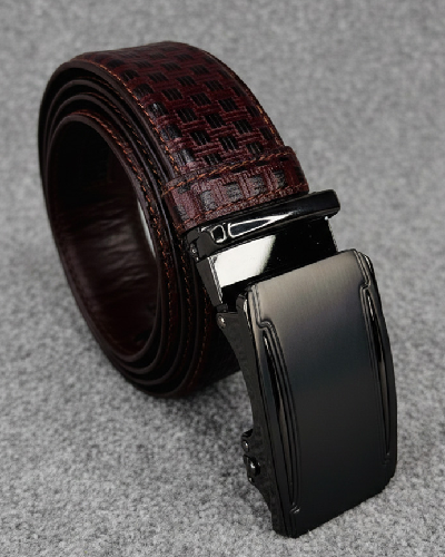 Automatic Buckle Belt Pati Leather Design-Chocolate